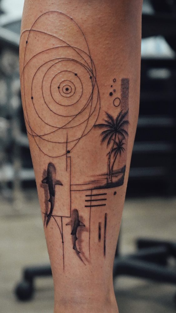 Blackwork tattoo by Zhu Inks - San Diego
