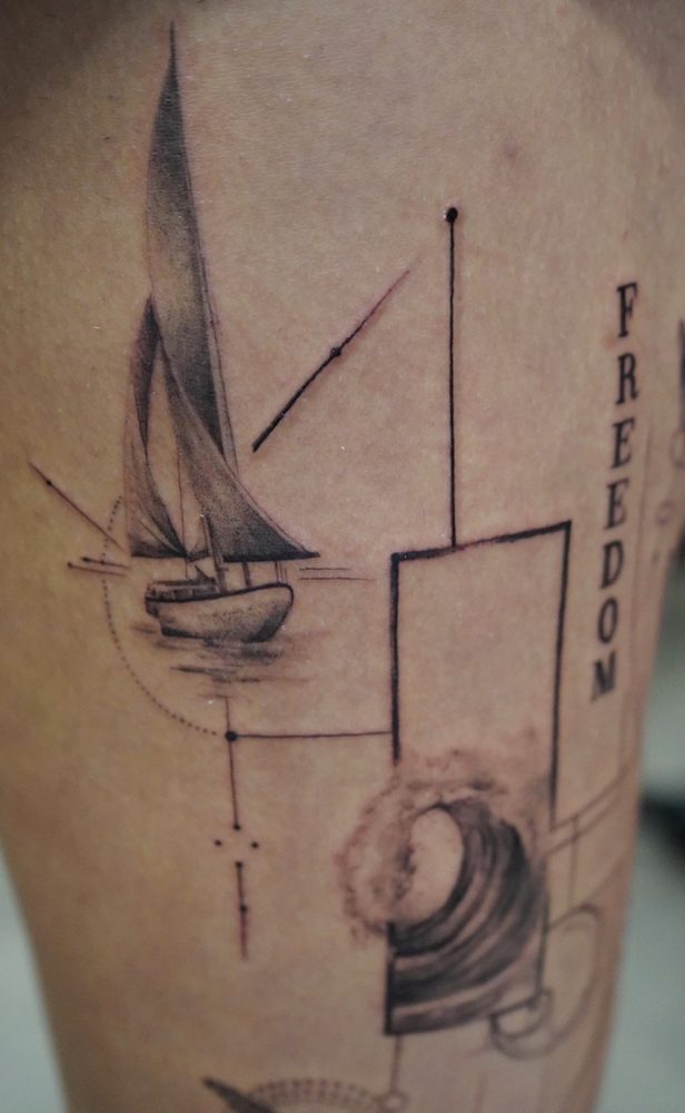 Blackwork tattoo by Zhu Inks - San Diego