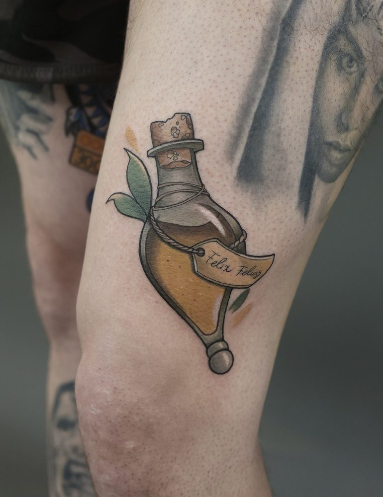 Color tattoo by Zhu Inks - San Diego