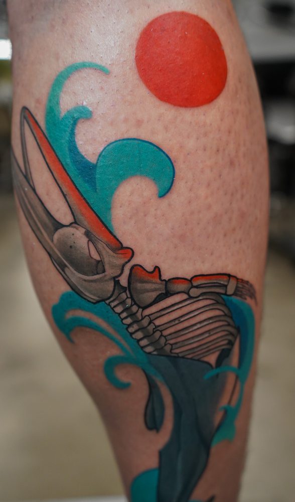 Color tattoo by Zhu Inks - San Diego