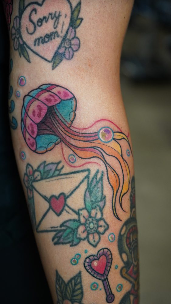 Color tattoo by Zhu Inks - San Diego