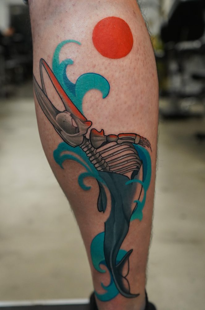Color tattoo by Zhu Inks - San Diego