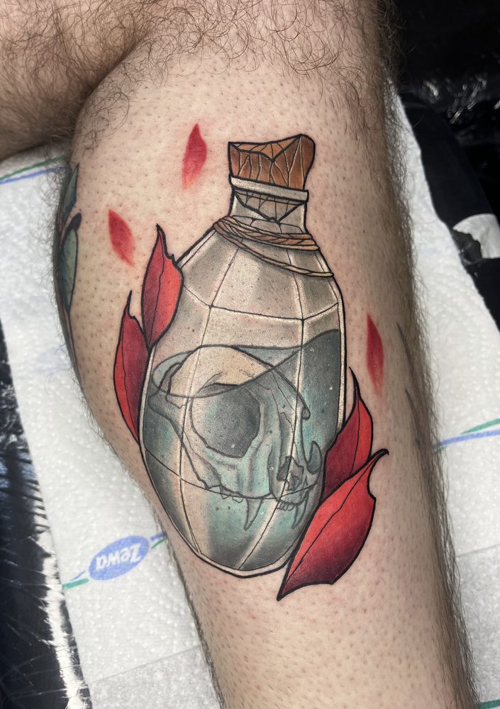 Color tattoo by Zhu Inks - San Diego