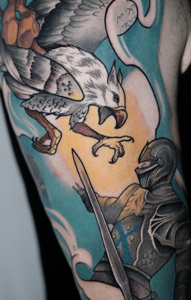 Color tattoo by Zhu Inks - San Diego