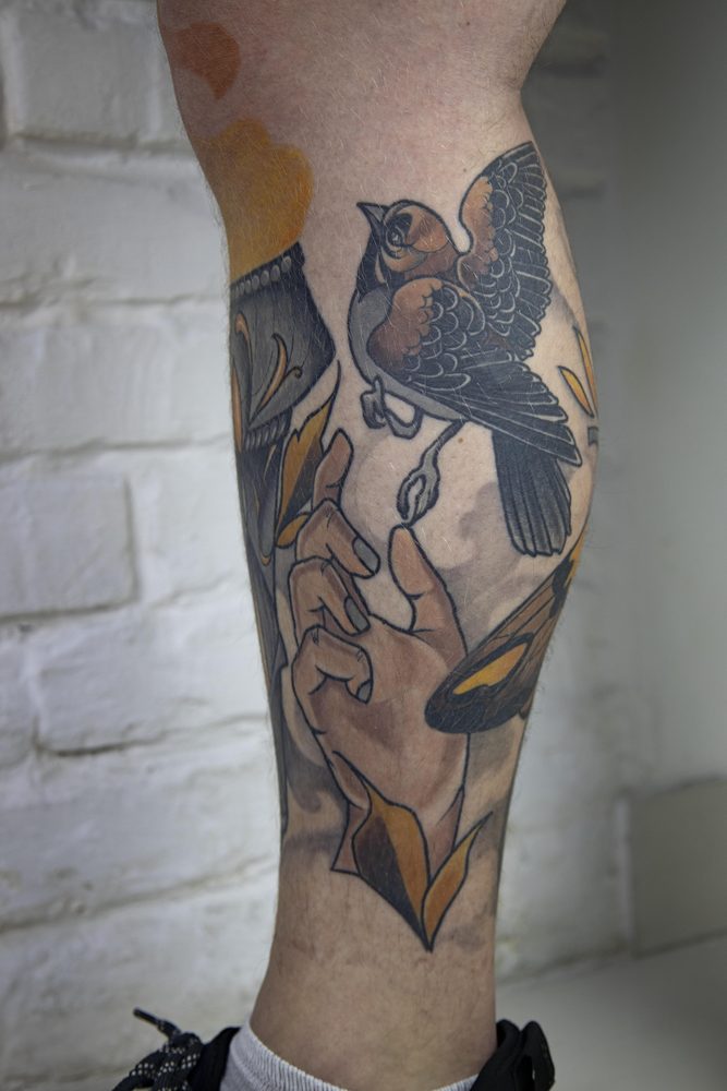 Color tattoo by Zhu Inks - San Diego