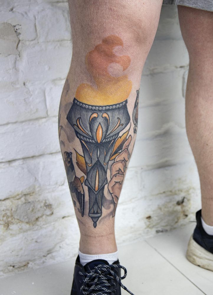 Color tattoo by Zhu Inks - San Diego