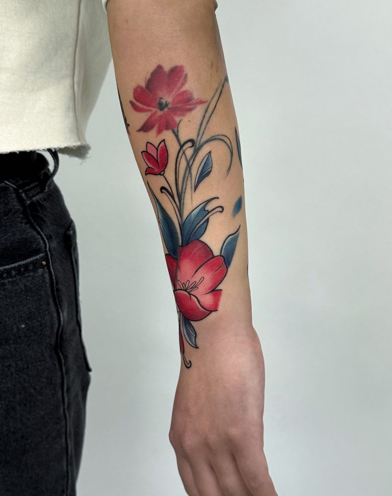 Color tattoo by Zhu Inks - San Diego