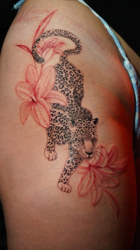 Fine Line tattoo by Zhu Inks - San Diego