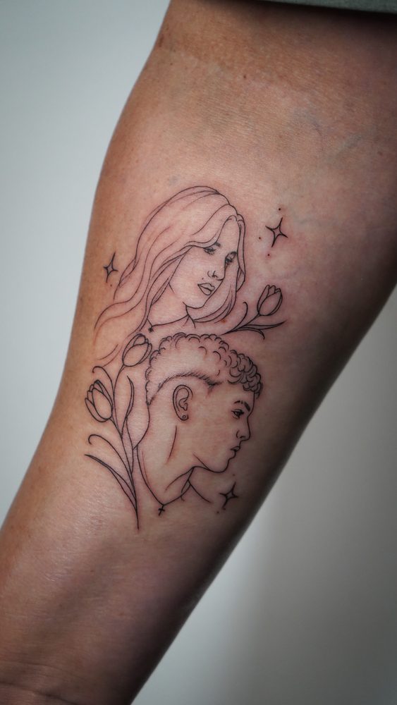 Fine Line tattoo by Zhu Inks - San Diego