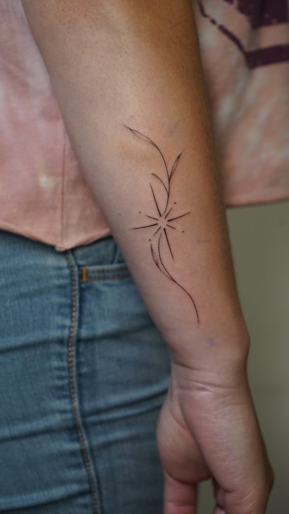 Fine line tattoo by Zhu Inks - San Diego