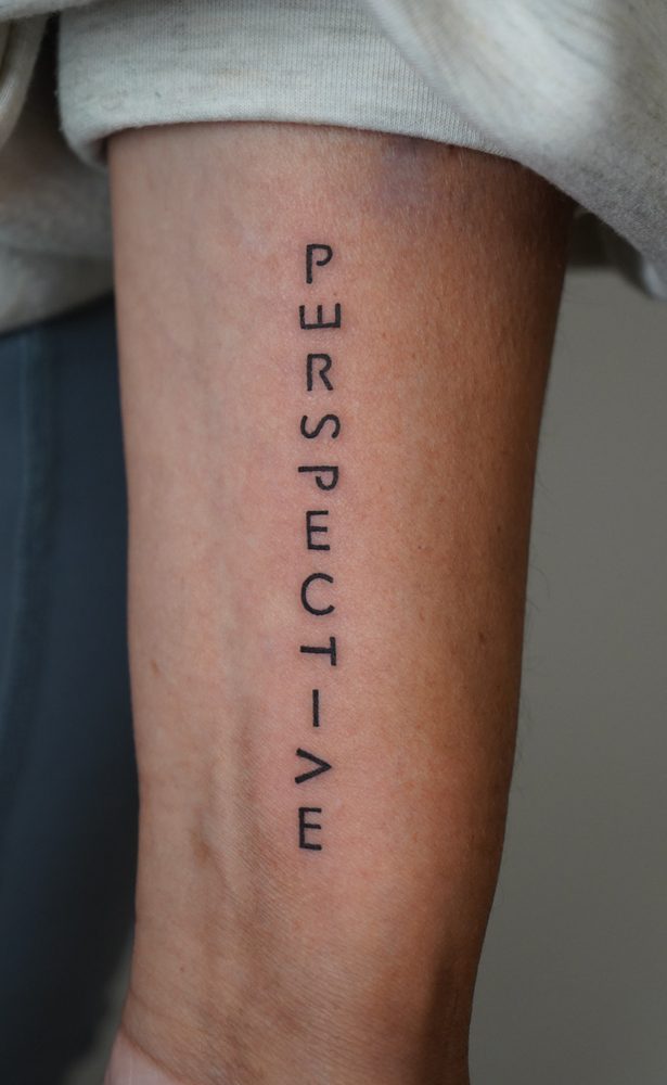 Lettering tattoo by Zhu Inks - San Diego