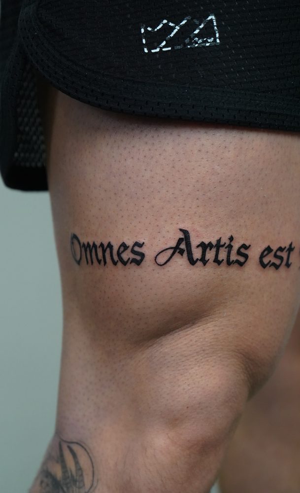 Lettering tattoo by Zhu Inks - San Diego