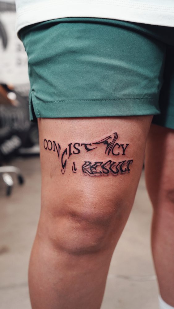 Lettering tattoo by Zhu Inks - San Diego
